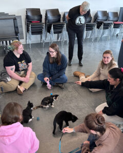 Trent students on floor