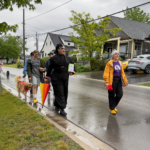 Participants walking