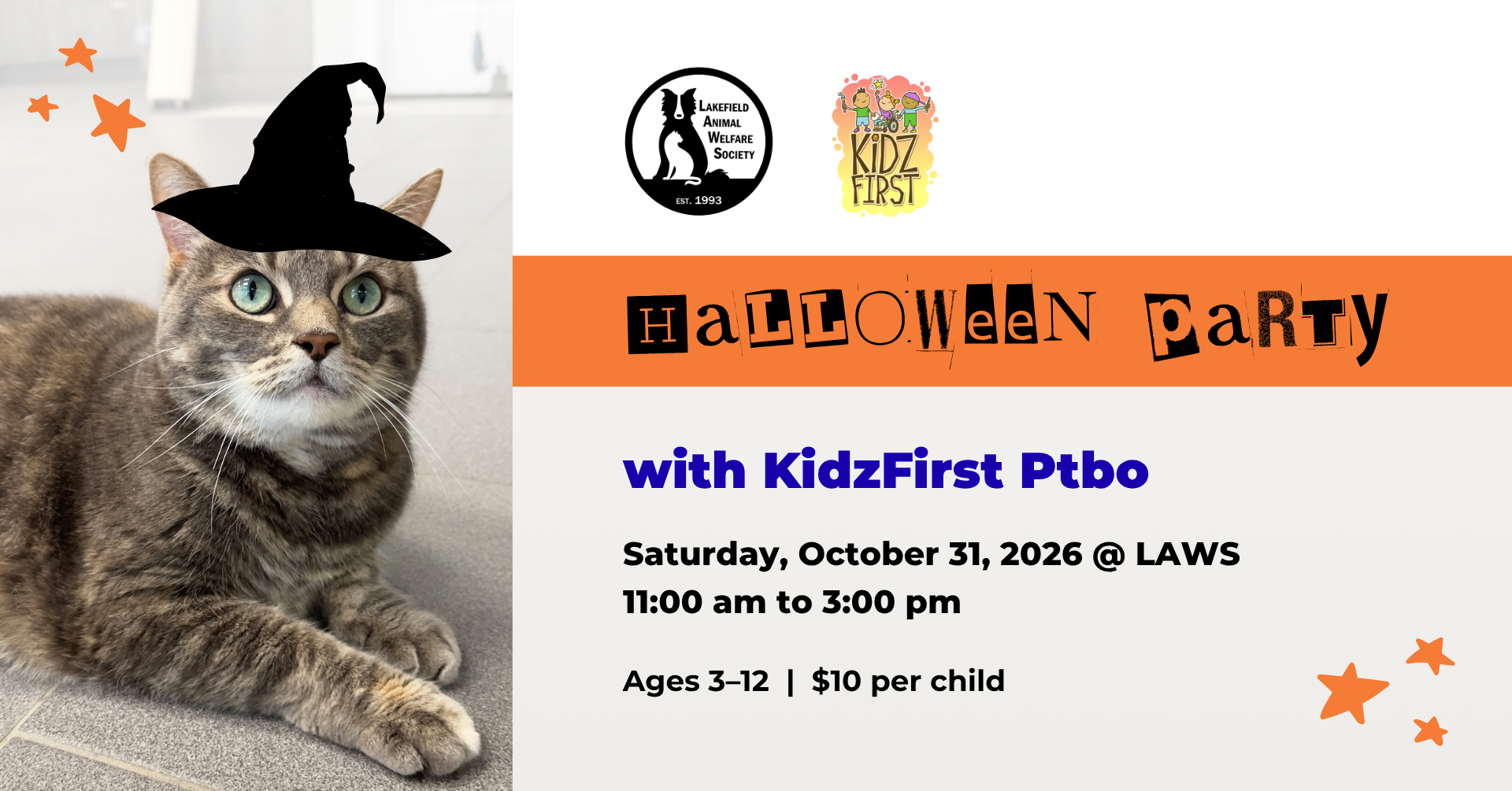 LAWS Halloween Party with KidzFirst Ptbo on October 31
